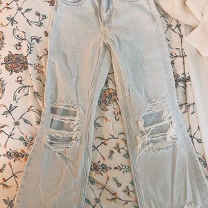 Altar'd State Light Blue High Rise Distressed Jeans